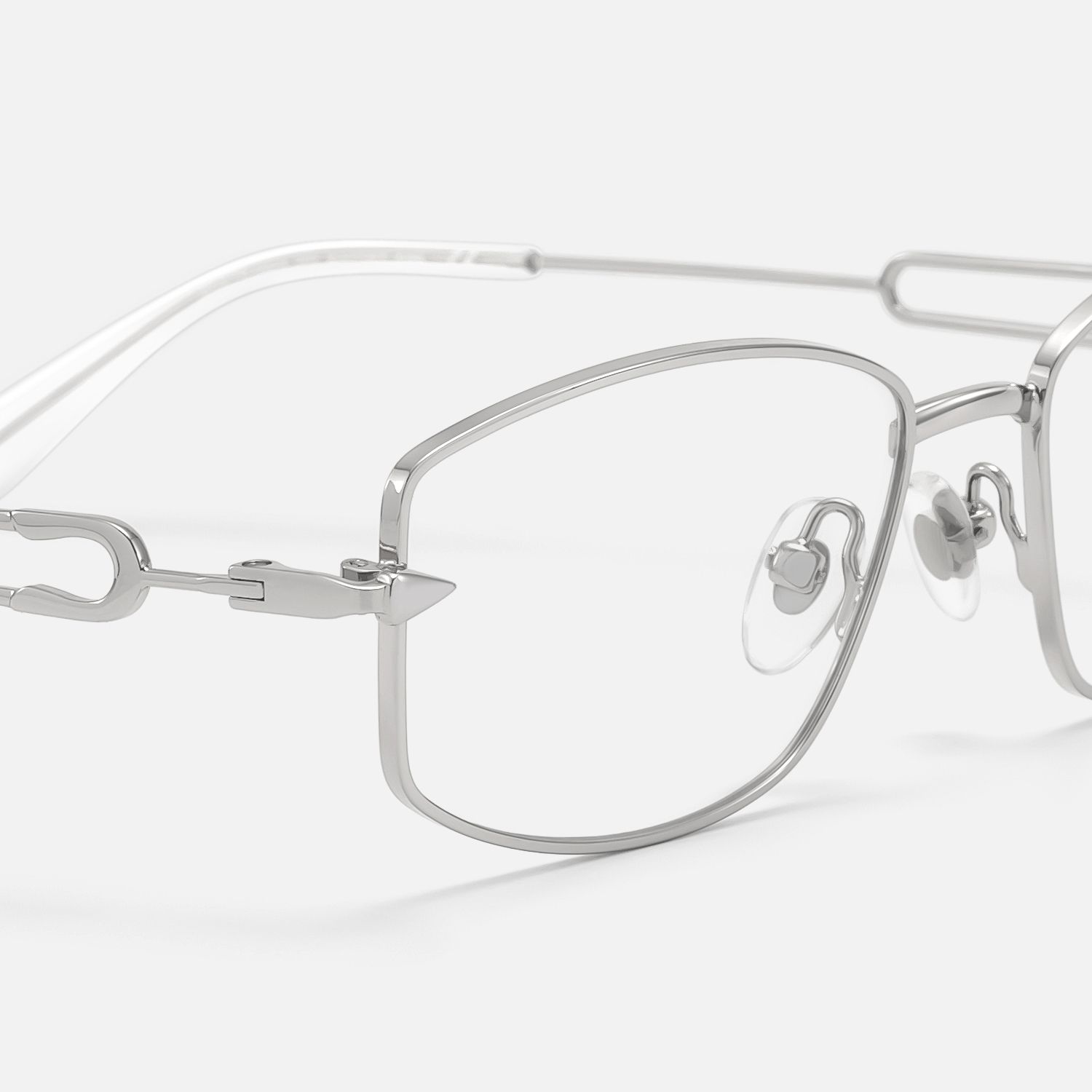 Bladework - Silver Thin Metal Narrow Glasses | Vooglam Design Details