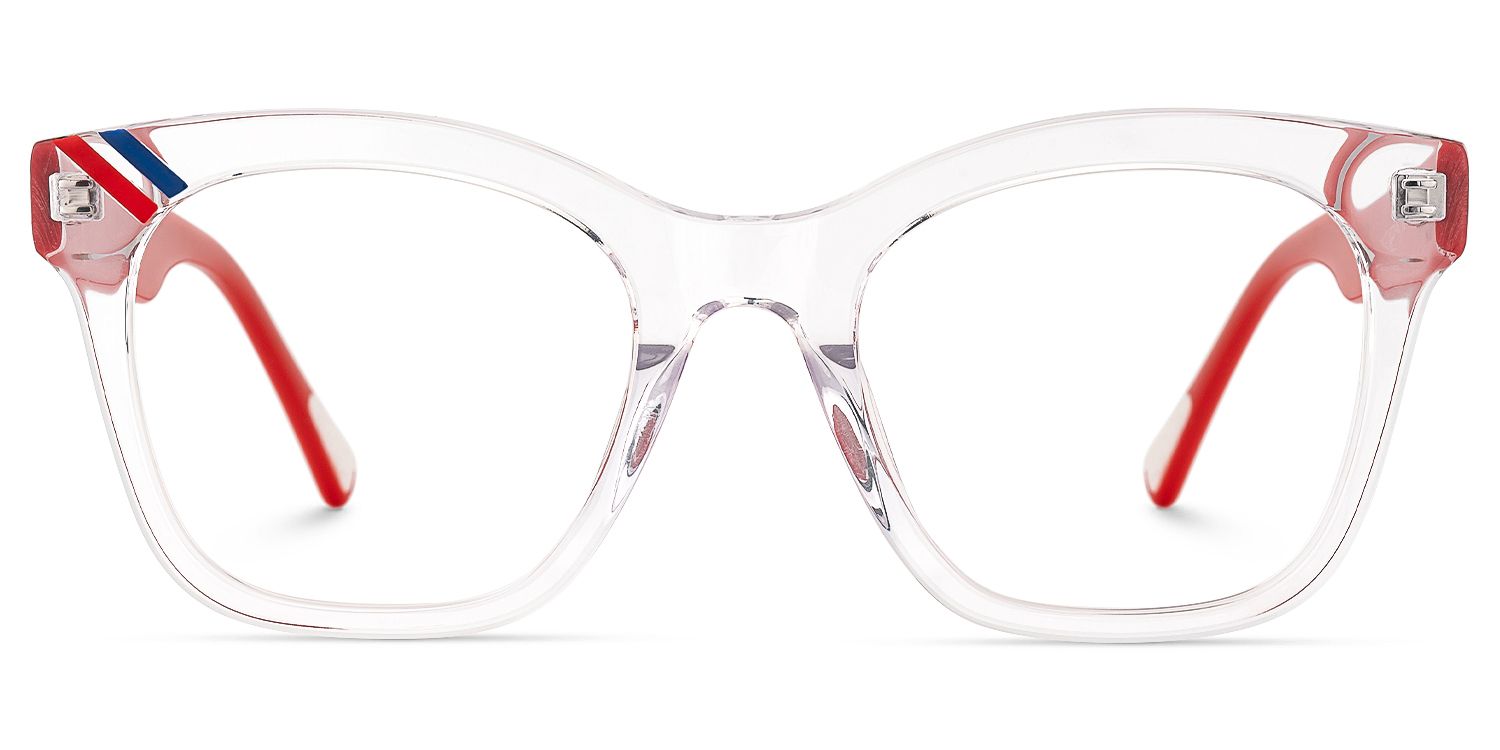 Vera - Square Crystal Eyeglasses | Vooglam Angle View