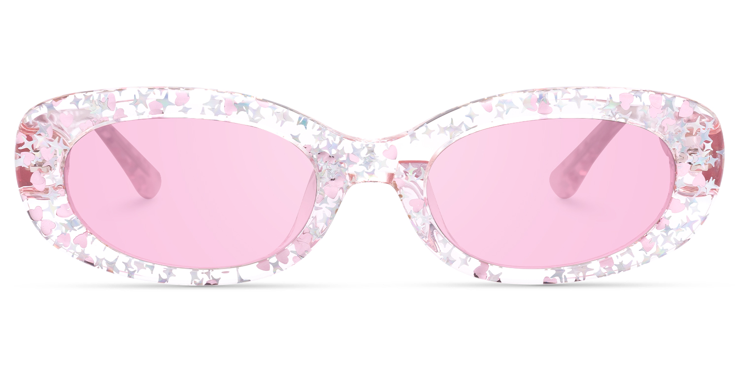 SHHHH~ - Oval Pink Sunglasses - 1