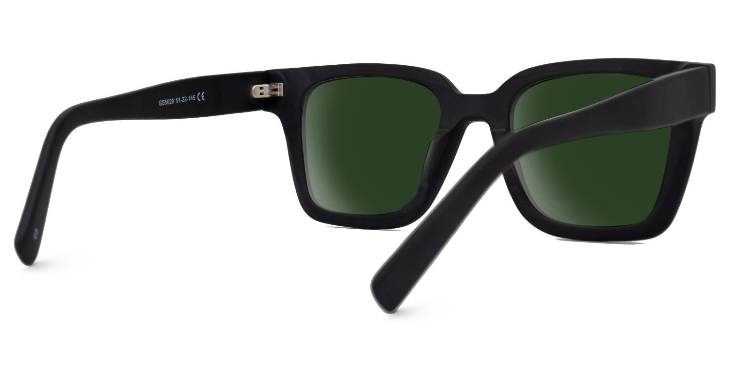 Dawes - Rectangle Black Sunglasses | Vooglam Side View