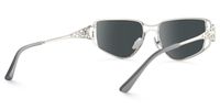 Sakina - Geometric Silver Sunglasses | Vooglam Side View