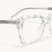 Shane - Rectangle Crystal Clear Faceted Glasses │Vooglam Design Details