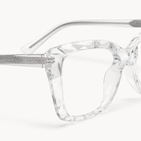 Shane - Rectangle Crystal Clear Faceted Glasses - 5