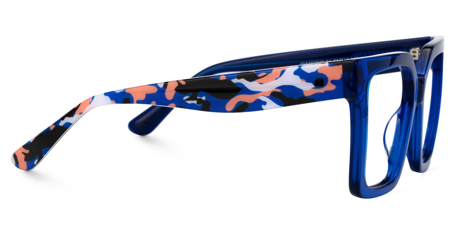 Fathia - Square Blue Eyeglasses | Vooglam 4