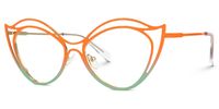 Hilleary - Geometric Orange/Green Eyeglasses | Vooglam Front View