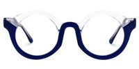 Fahima - Round Blue Eyeglasses | Vooglam Angle View
