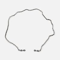 Link Silver Leather Vintage Glasses Chain | Vooglam Angle View