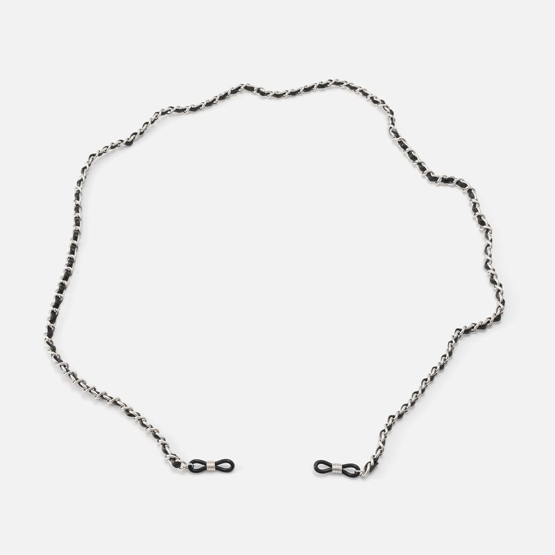 Link Silver Leather Vintage Glasses Chain | Vooglam