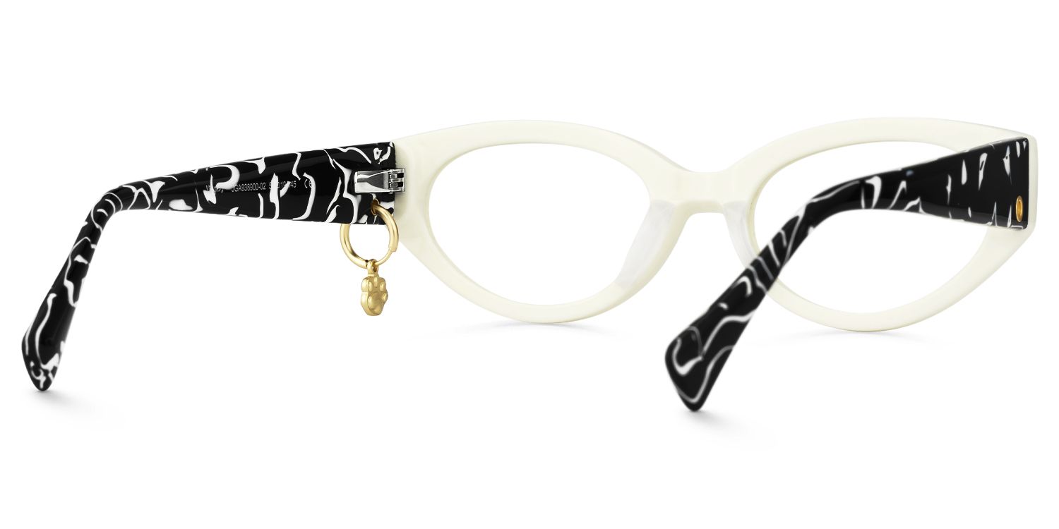 Meow - Cat Eye White Eyeglasses | Vooglam Side View