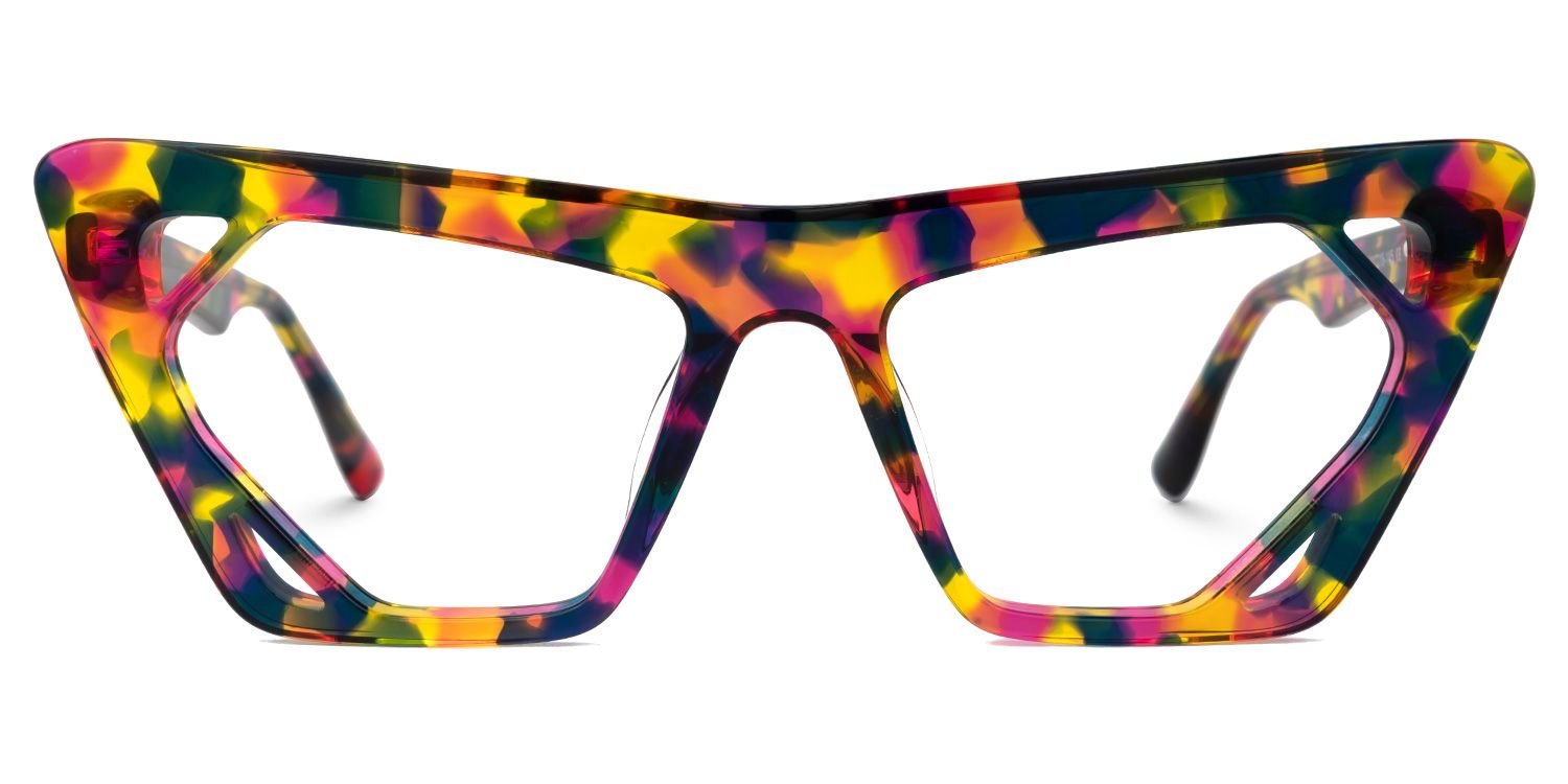 Cadogan - Cat Eye Floral Eyeglasses | Vooglam Angle View