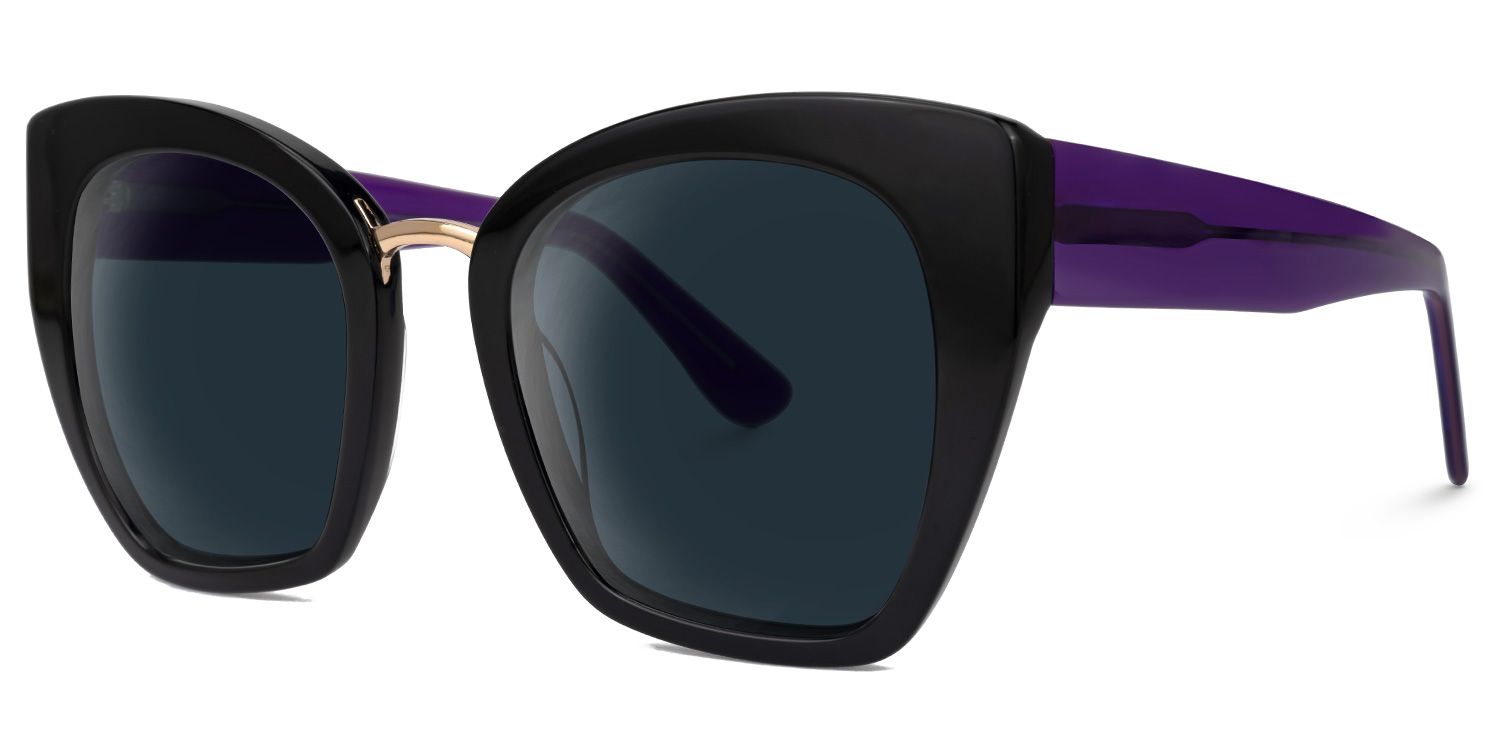 Dandelion - Cat Eye Black Sunglasses | Vooglam Front View