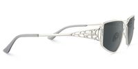 Sakina - Geometric Silver Sunglasses | Vooglam