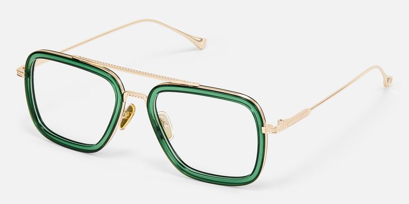 Alvira - Aviator Green Eyeglasses