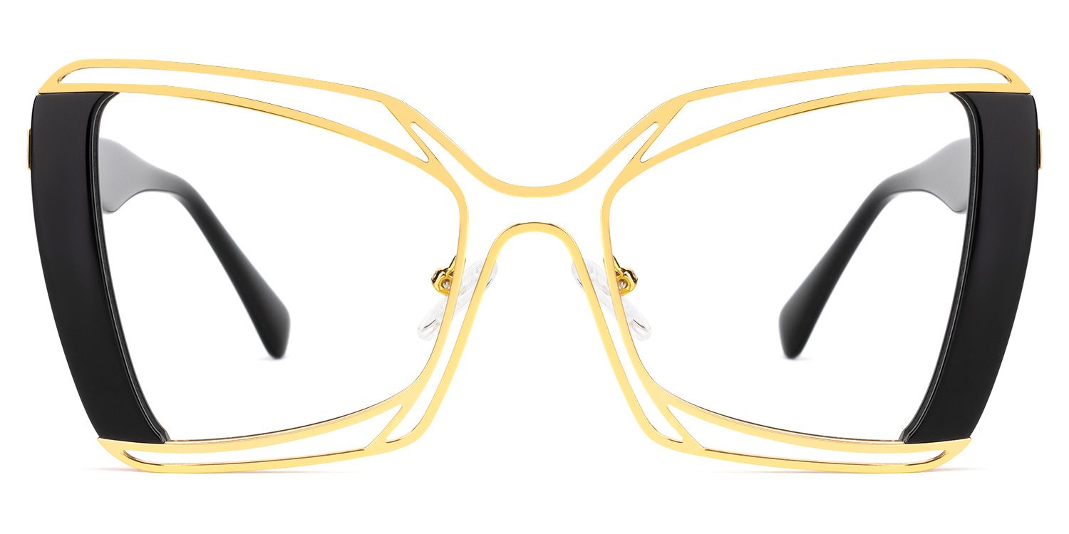 Russell - Square Black Eyeglasses | Vooglam Angle View