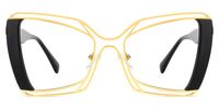 Russell - Square Black Eyeglasses | Vooglam Angle View