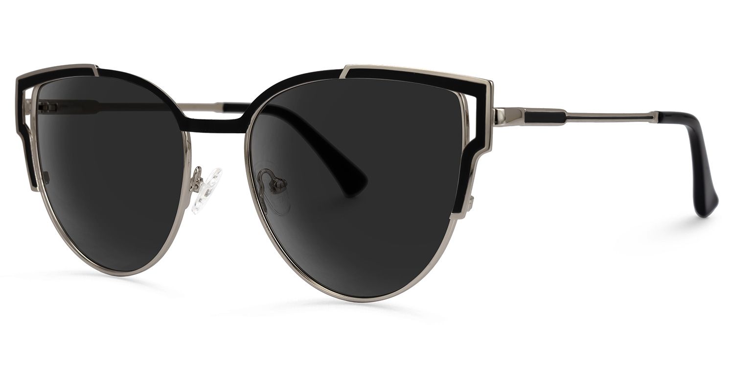 Daitaro - Cat Eye Black Sunglasses | Vooglam Front View