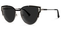 Daitaro - Cat Eye Black Sunglasses | Vooglam Front View