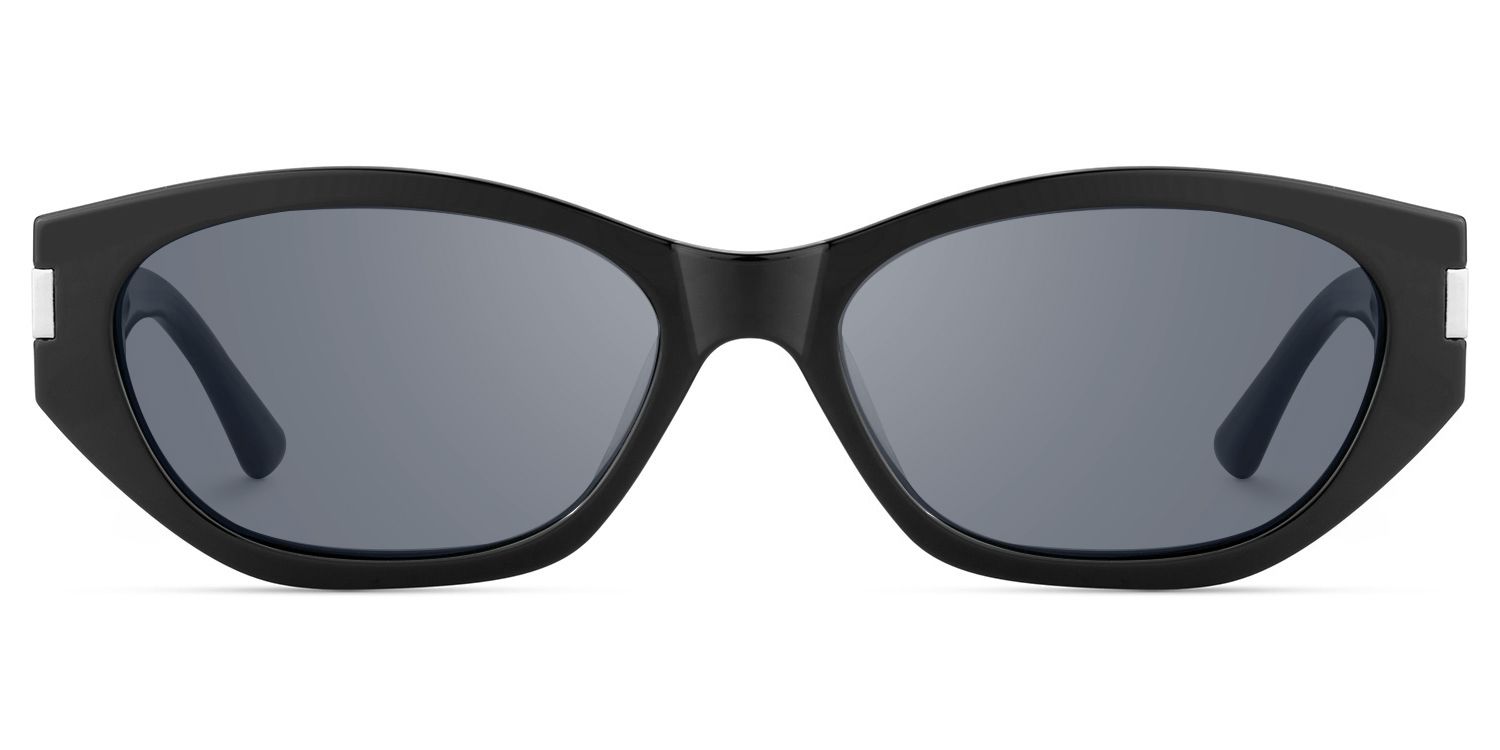 Reign - Geometric Black Sunglasses | Vooglam Angle View