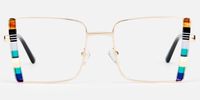 Denzel - Shop Gold Rims Bohemian Glasses Online | Vooglam Angle View
