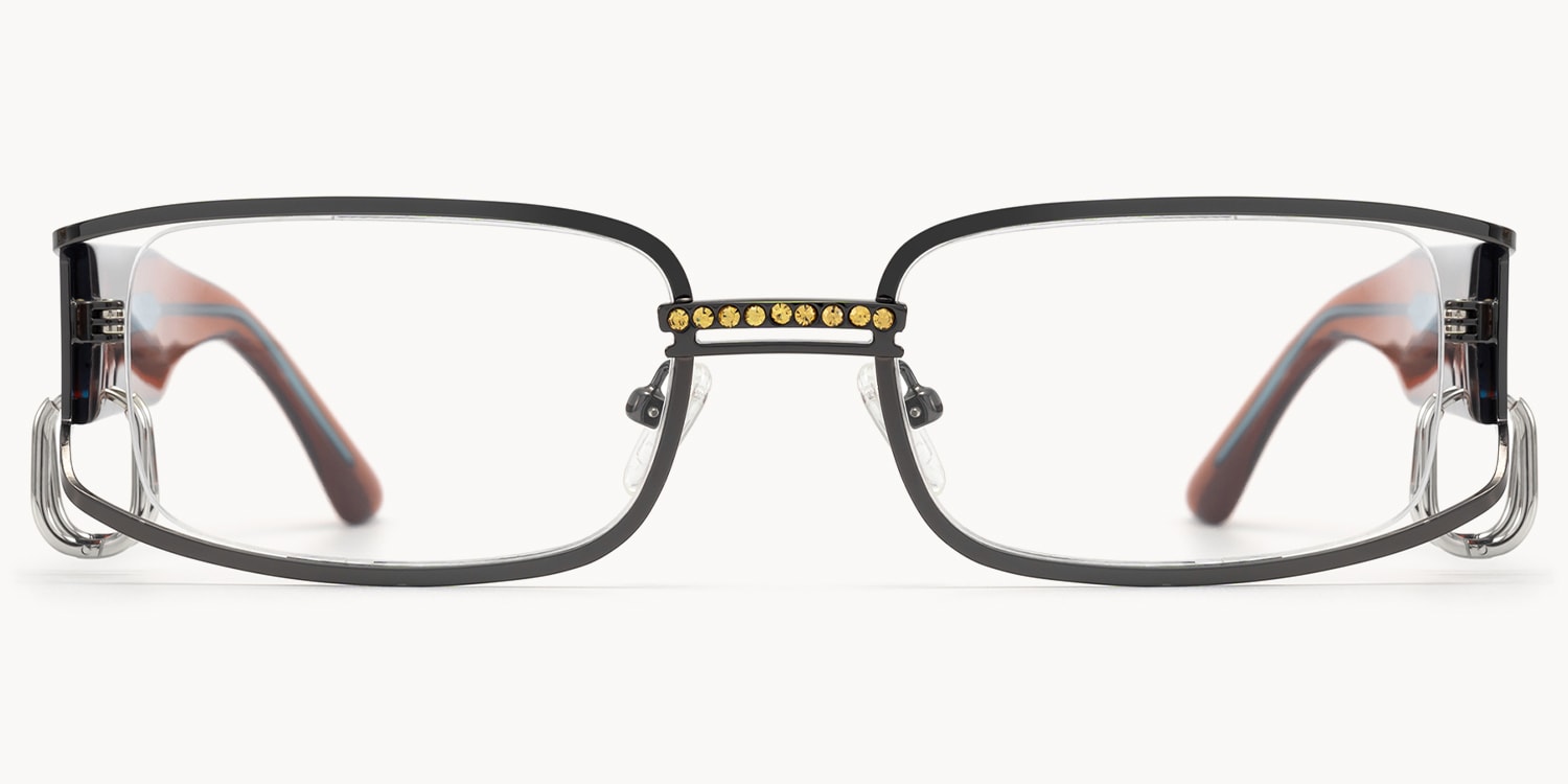 Riff - Rectangle Grey Eyeglasses - 1