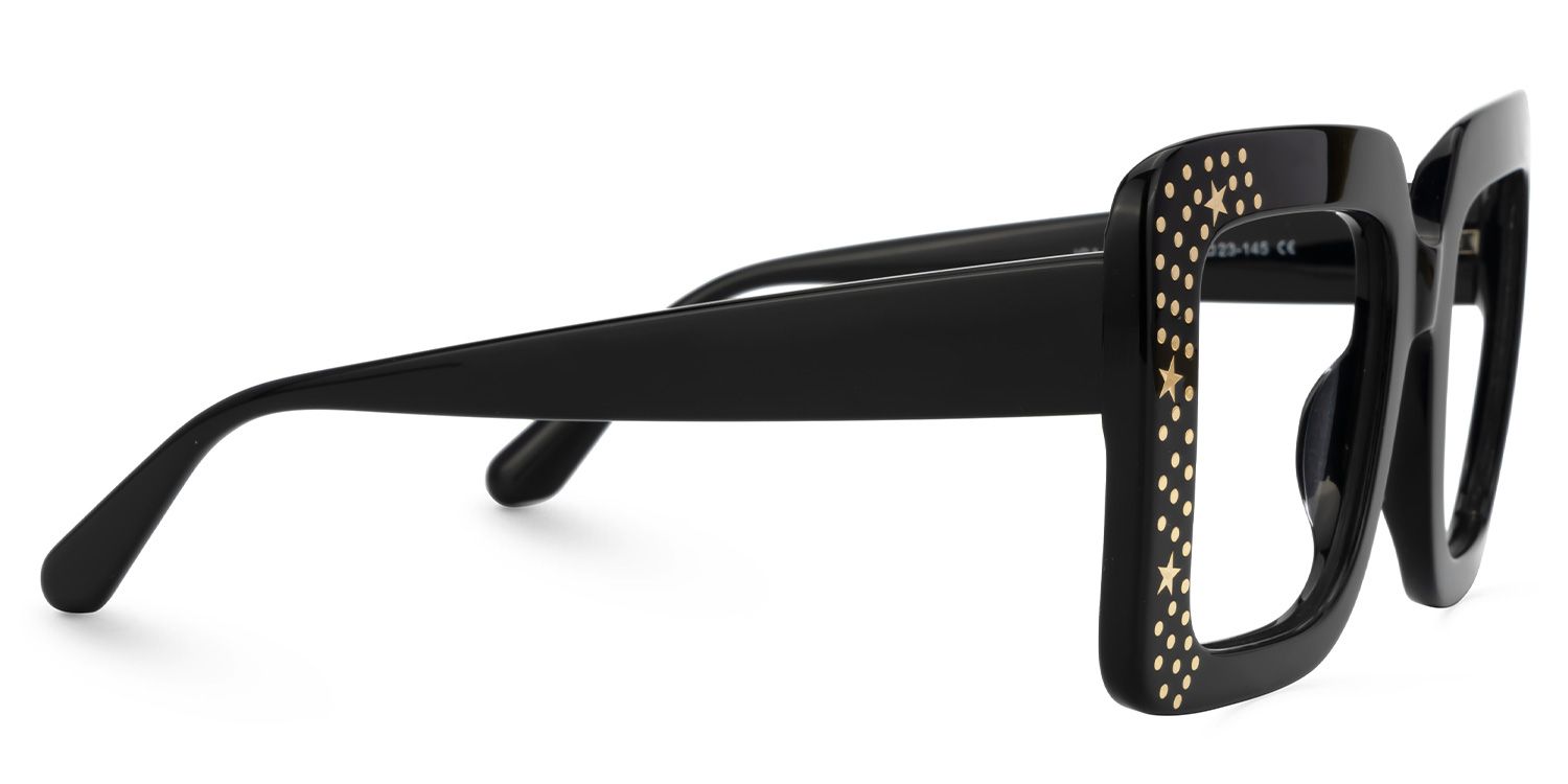 Fayiz - Square Black Eyeglasses | Vooglam 4