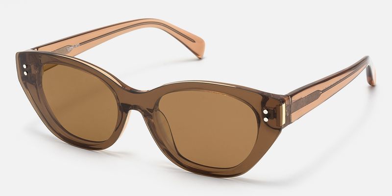 Cicely - Champagne Cat Eye Sunglasses | Vooglam