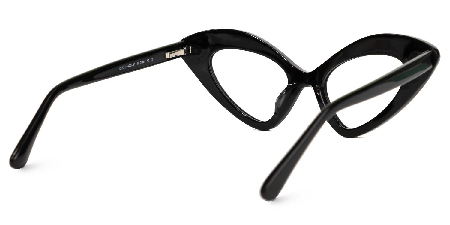 Keyshawn - Cat Eye Black Eyeglasses | Vooglam Side View
