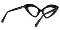Keyshawn - Cat Eye Black Eyeglasses | Vooglam Side View