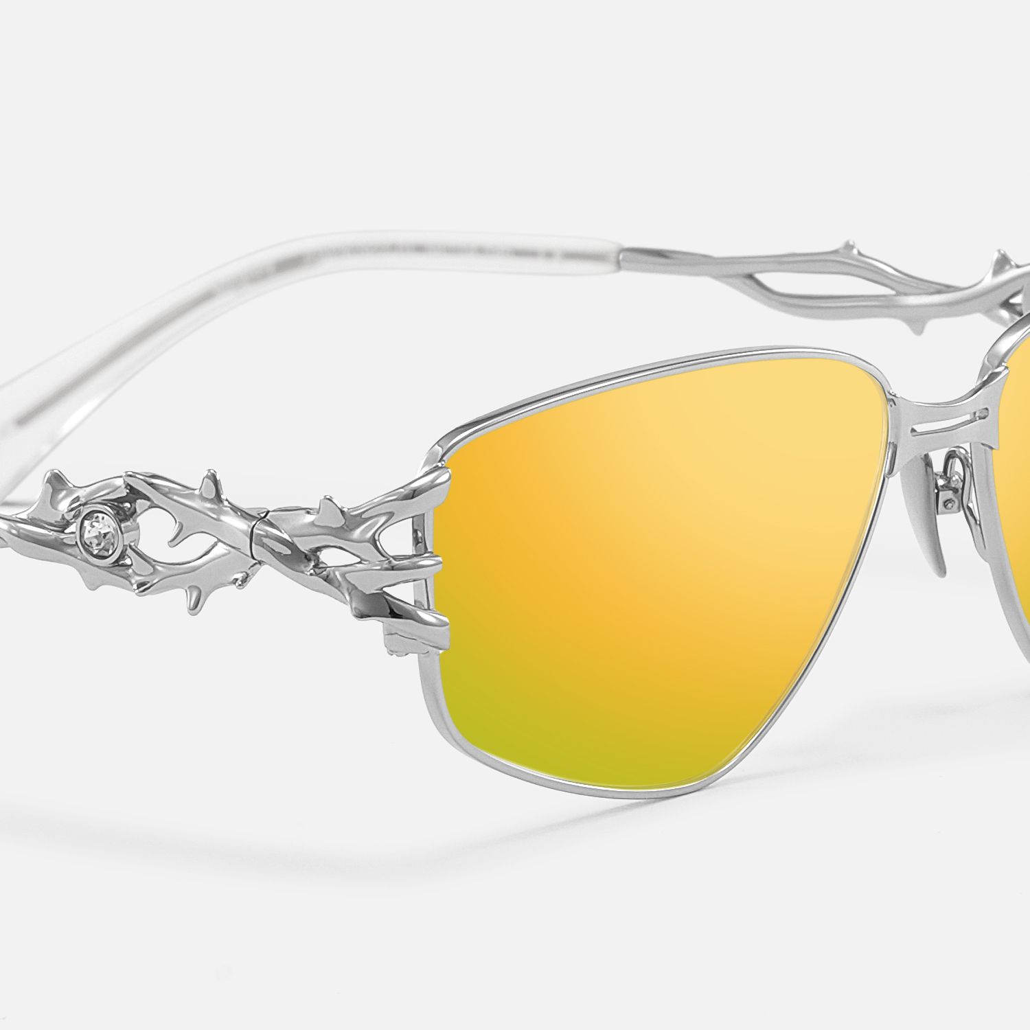 Spine - Silver Light Blue Tint Sunglasses | Vooglam Design Details