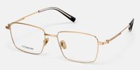 Mono - Rectangle Gold Eyeglasses | Vooglam Front View