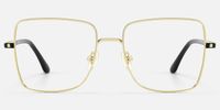 Devereux - Ultra Light Square Gold Eyeglasses | Vooglam Angle View