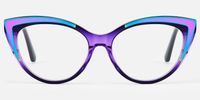 Langley - Purple Cat Eye Glasses | Vooglam Angle View