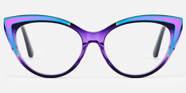 Langley - Purple Cateye Acetate Rave Glasses | Vooglam