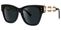 Davion - Square Black Sunglasses | Vooglam Front View