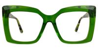 Eire - Square Green Eyeglasses | Vooglam Angle View