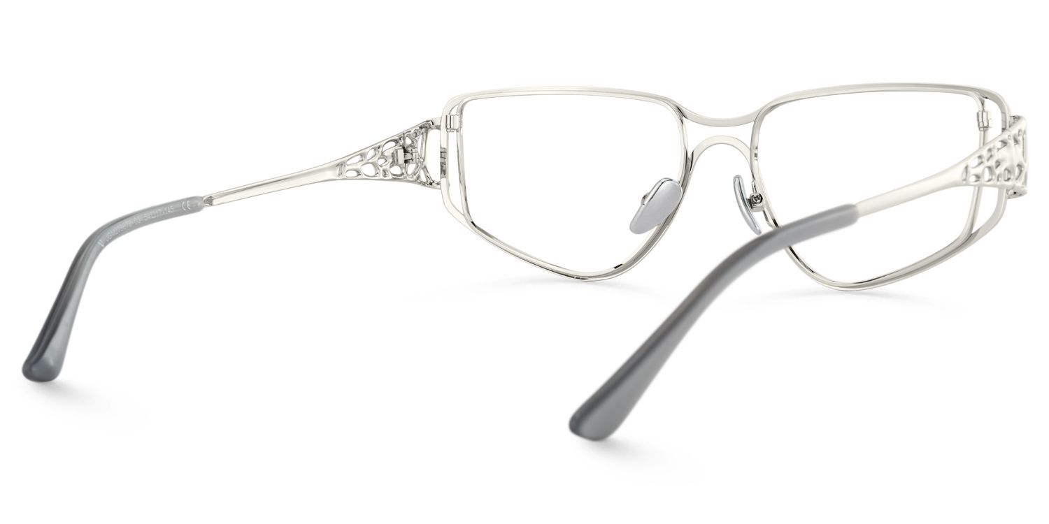 Sakina - Geometric Silver Eyeglasses product detail 3