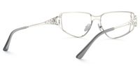 Sakina - Geometric Silver Eyeglasses | Vooglam Side View