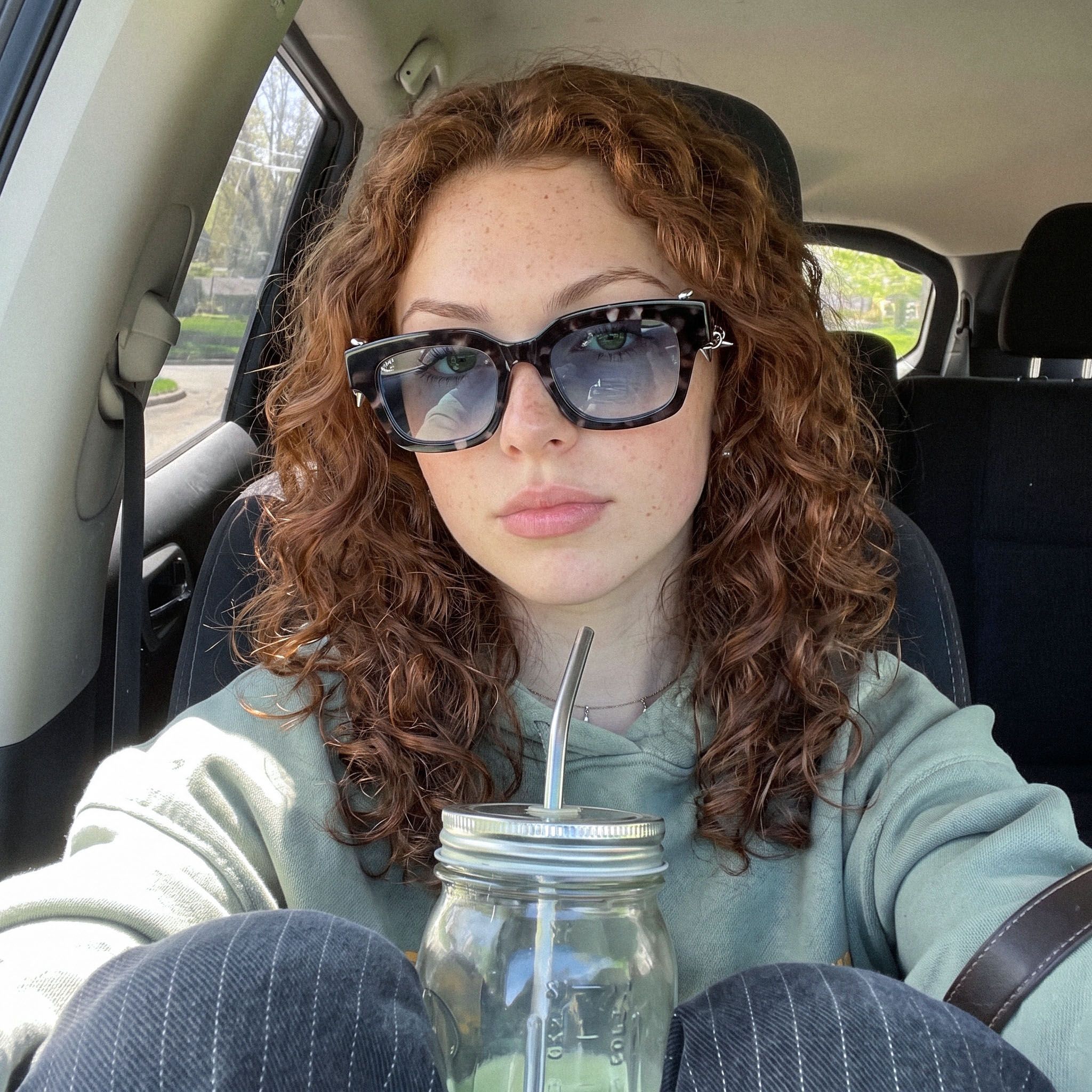 Vooglam Street Style in Real Life: Sabrina - Clear Pierced Yellow Tint Sunglasses by Vooglam