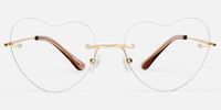 Lahoma - Chic Heart Gold Heart-Shaped Eyeglasses | Vooglam Angle View