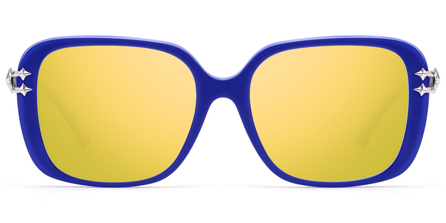 Nova - Bright Blue Gold Mirrored Y2K Star Shades by Vooglam Product Details 1