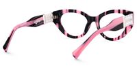 Sadah - Unique Pink-Zebra Pattern Cat Eye Glasses | Vooglam Side View
