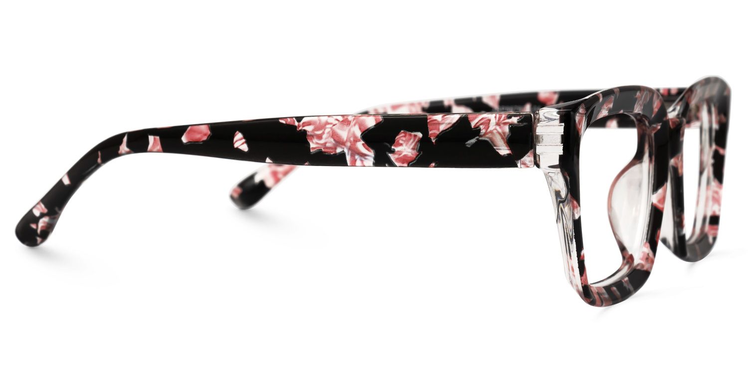 Issay - Rectangle Pink/Floral Eyeglasses | Vooglam 4