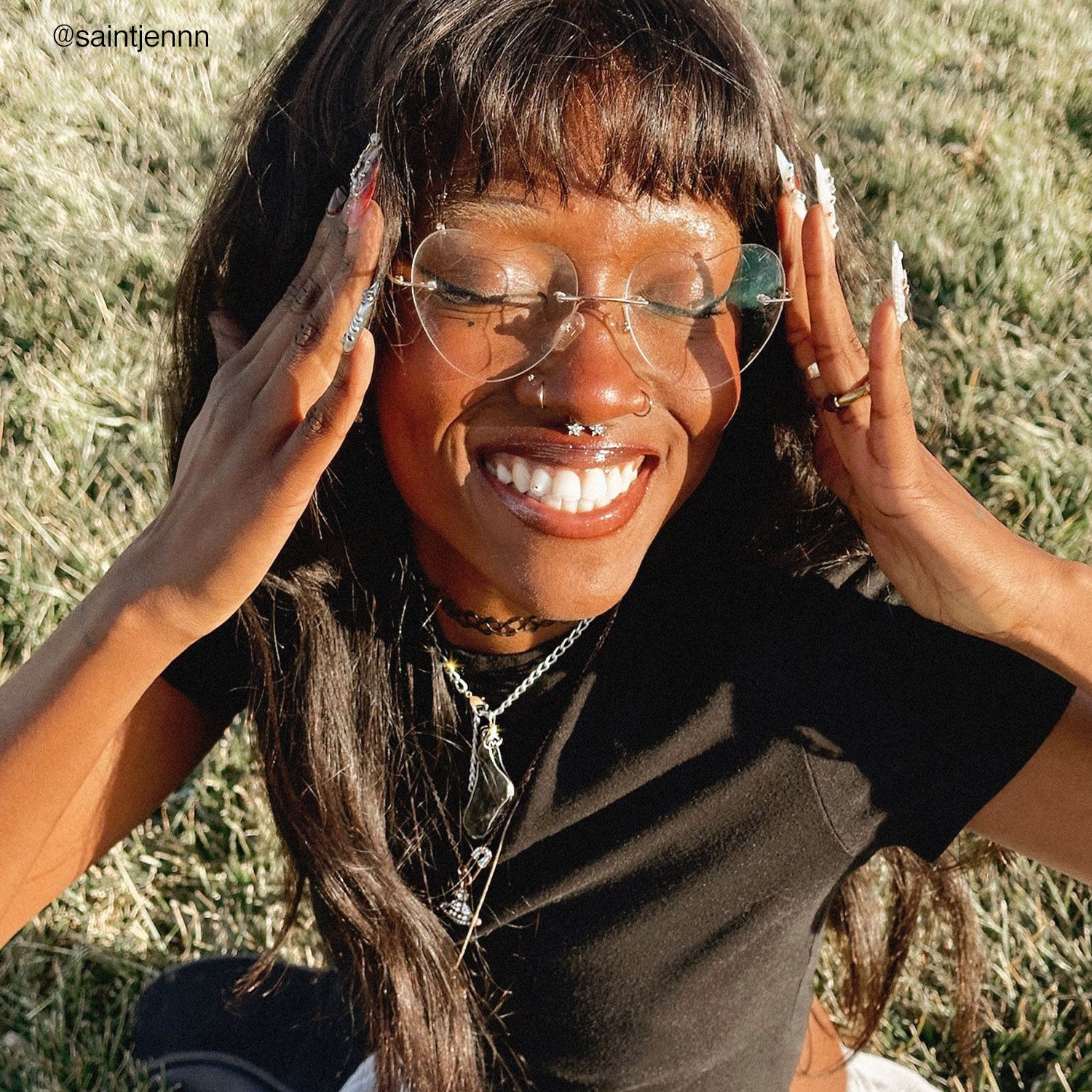 Lahoma - Chic Heart Gold Heart-Shaped Eyeglasses | Vooglam