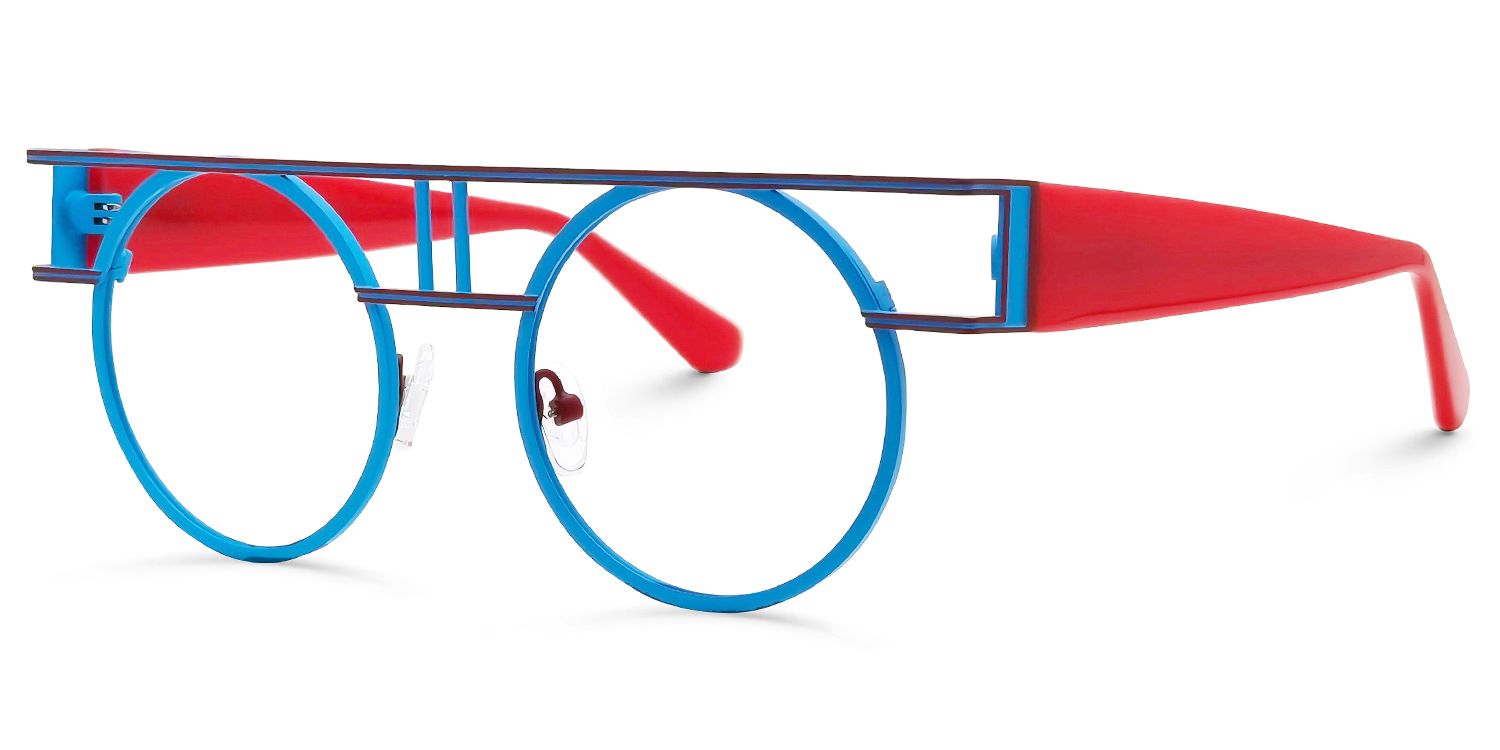 Ruthie - Aviator Blue Eyeglasses | Voogalm Front View