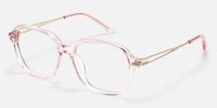 Odyssey - Square Pink Eyeglasses | Vooglam Front View