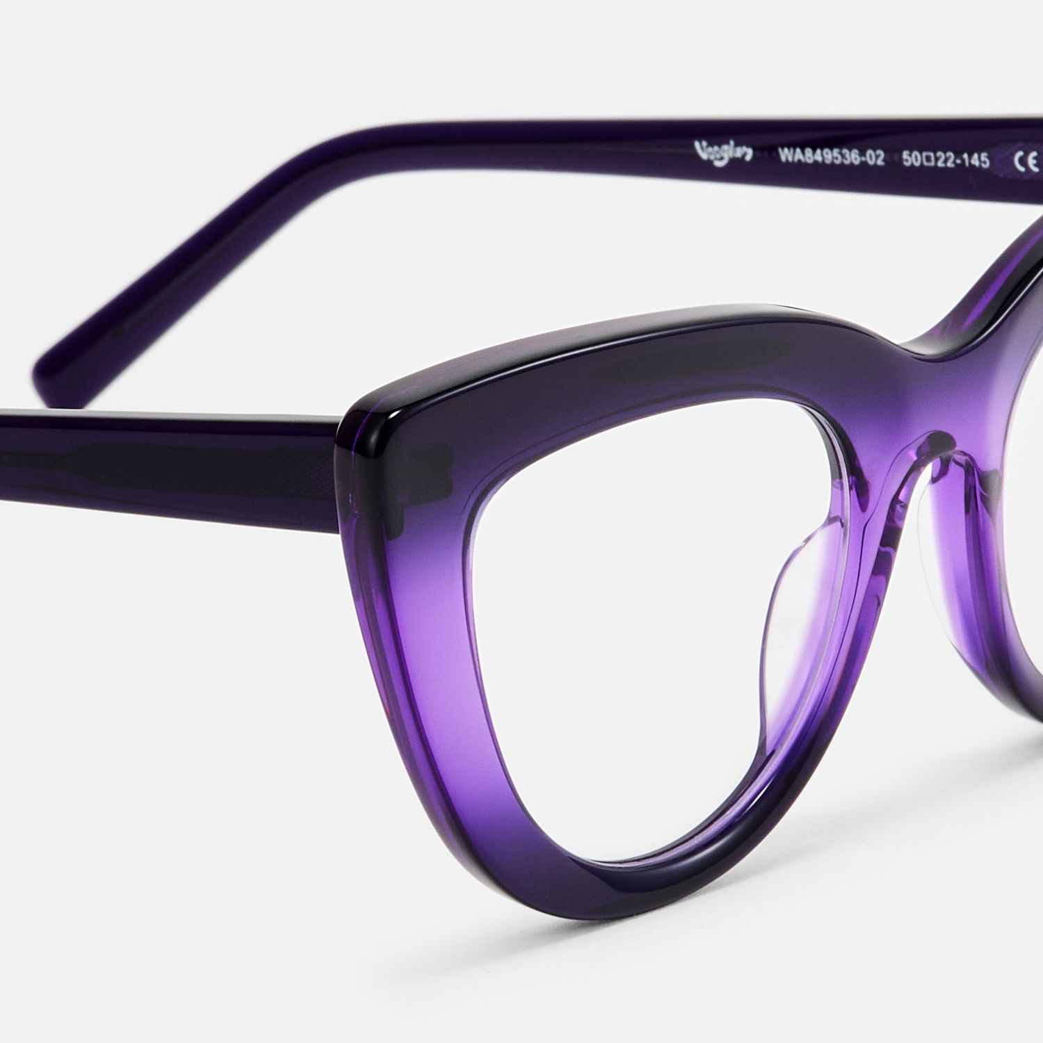 Pastora - Classic Retro Purple Cat Eye Glasses product detail 4