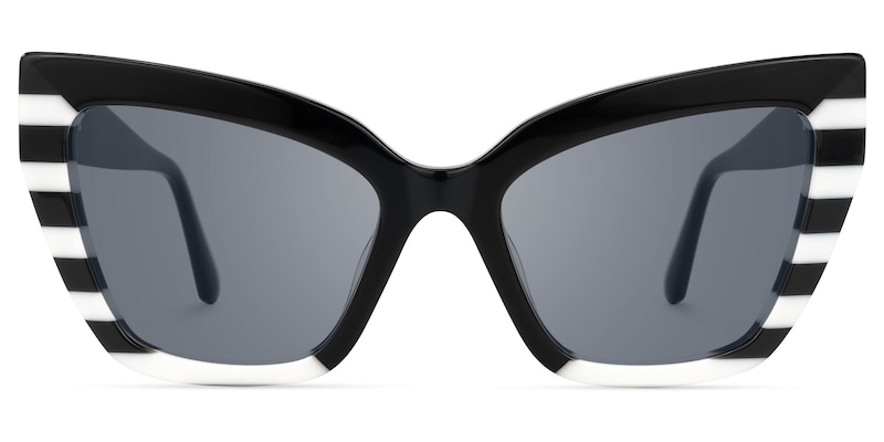 Abby - Cat Eye Black/White Sunglasses