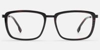 Alloy - Sleek Black Rectangle Professional Glasses | Vooglam Angle View