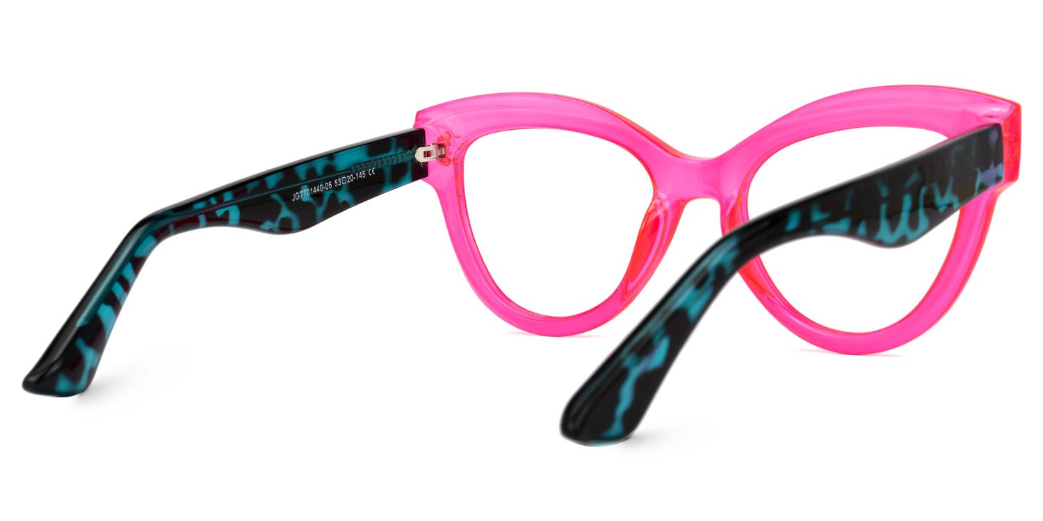 Samson - Cat Eye Bright/Pink Eyeglasses | Vooglam Side View