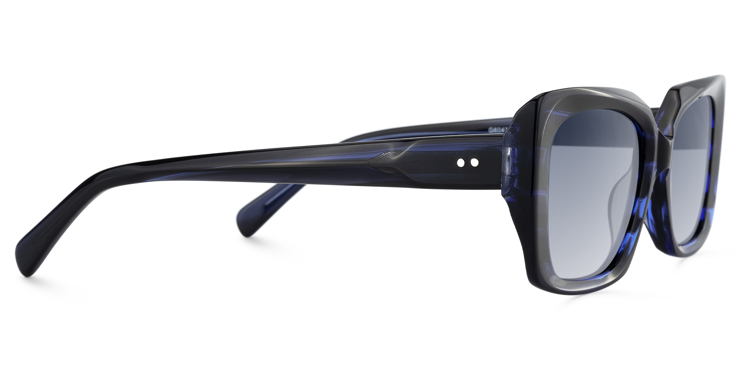 Stratus - Rectangle Blue Sunglasses - 4